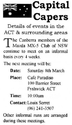 Canberra Capers - 1997 Mar