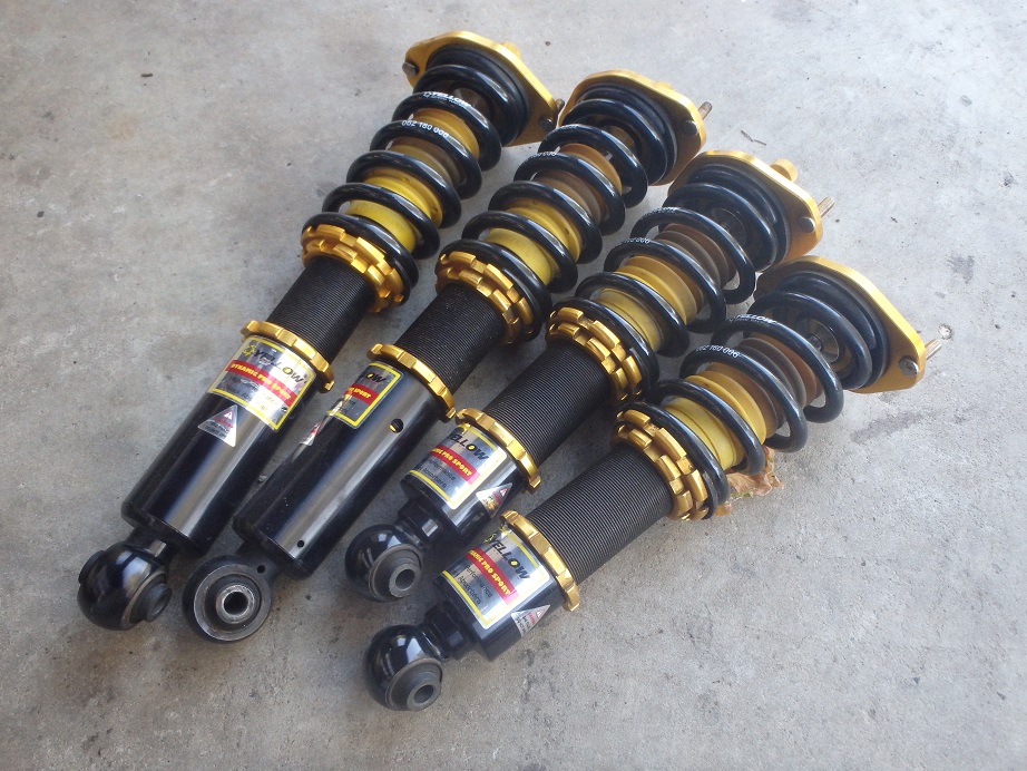 Glenn 2286 Yellow coilover dampers MX5 Club of NSW