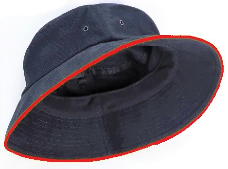 Hunter bucket hat red trim